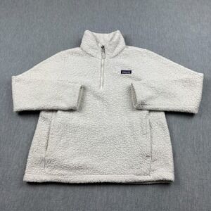 Patagonia Jacket Kids Large 12 White Los Gatos 1/4 Zip Fleece Pullover 65495